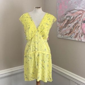 Tracy Reece yellow silk dress size Med NWT